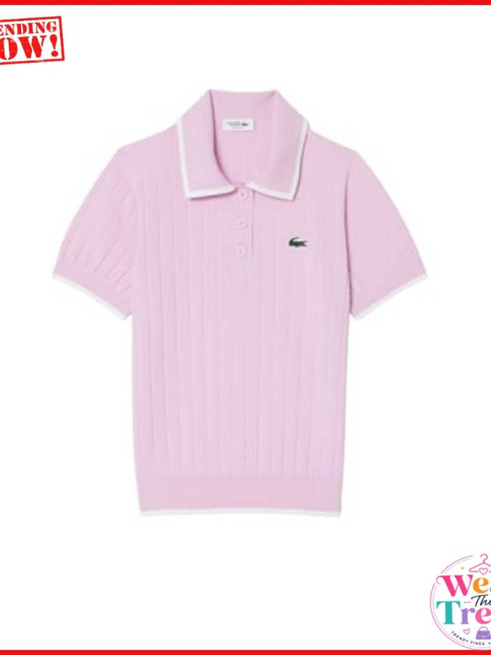 Lacoste Women's Short Sleeve Polo Collar Golf Sweater Stretch Breathable